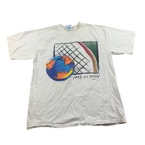 Vintage 1998 USTA US Open Tennis T-Shirt 90s Ultra Cotton Graphic Men L White